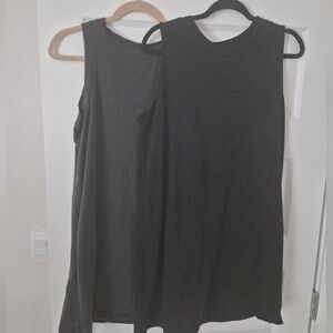 2 Sleeveless Tank Top Dresses - Gray And Black